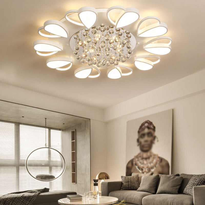 Crystal Flush Mount Light LED Contemporary Ceiling Lamp for Dining Room
