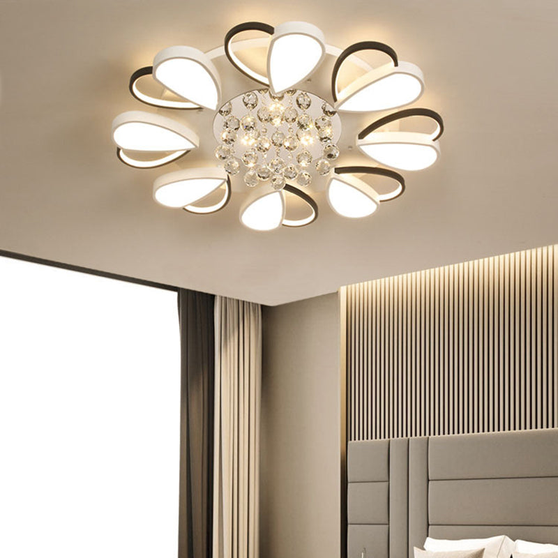 Crystal Flush Mount Light LED Contemporary Ceiling Lamp for Dining Room