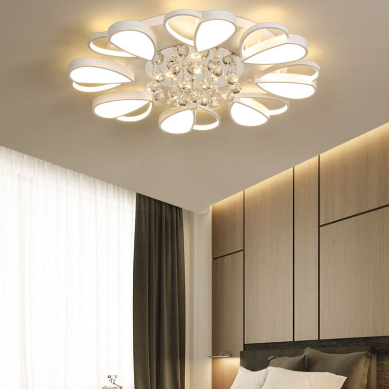Crystal Flush Mount Light LED Contemporary Ceiling Lamp for Dining Room