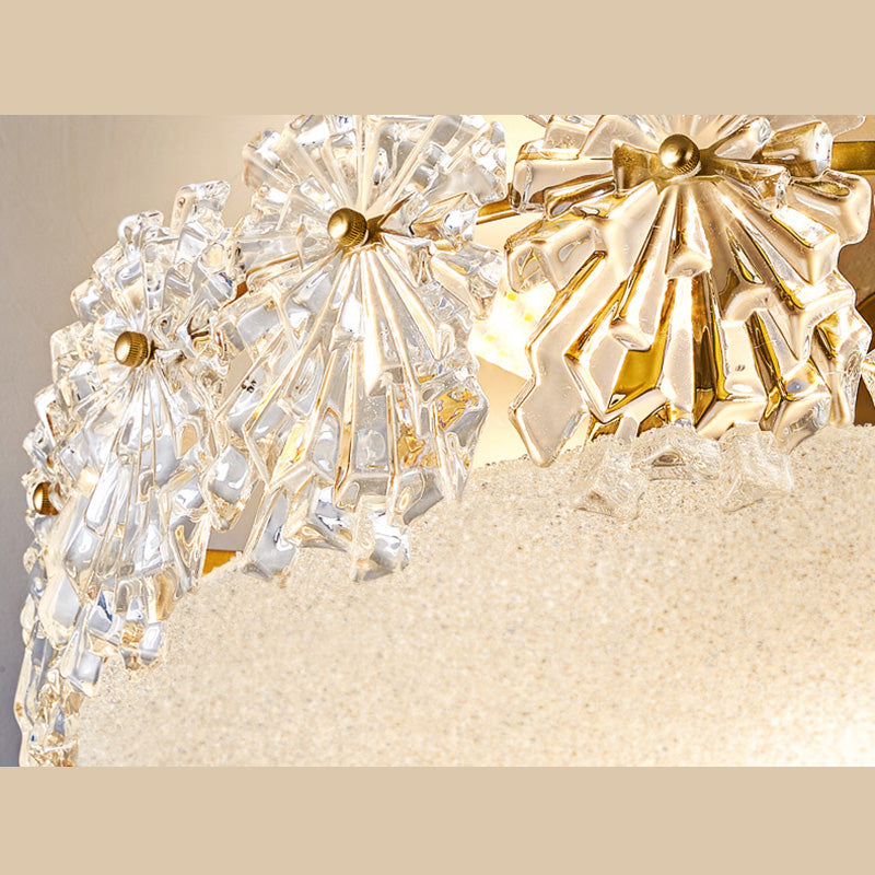 Contemporary Transparent Crystal Semi Flush Mount Ceiling Lighting Fixture for Dining Room