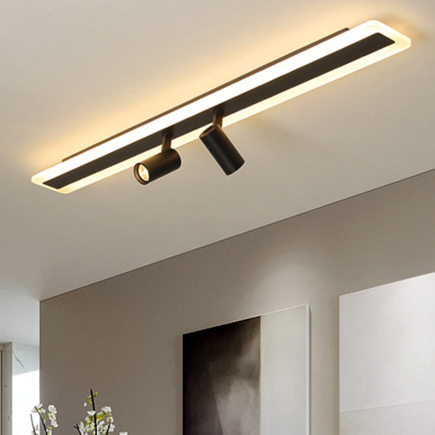 Deux Head Modern Flush Ceiling Spotlight Iron LED Track Light Fixture for Dinning Room