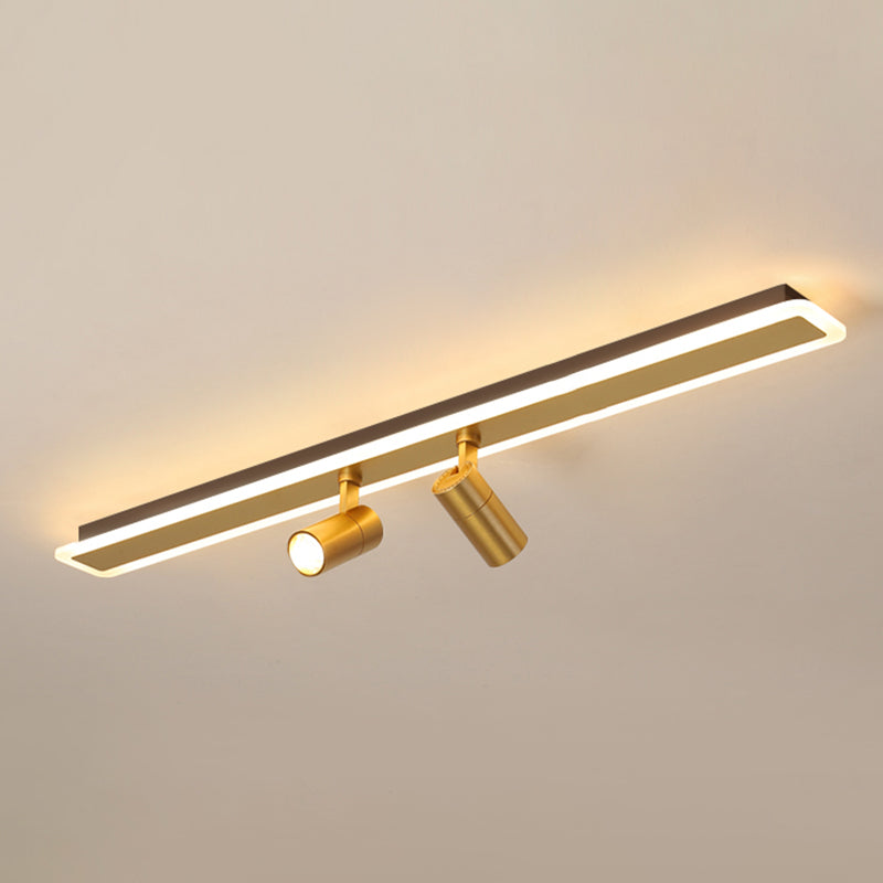 Deux Head Modern Flush Ceiling Spotlight Iron LED Track Light Fixture for Dinning Room