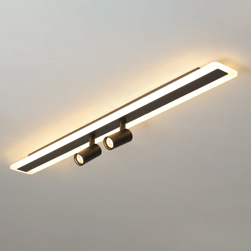 Deux Head Modern Flush Ceiling Spotlight Iron LED Track Light Fixture for Dinning Room