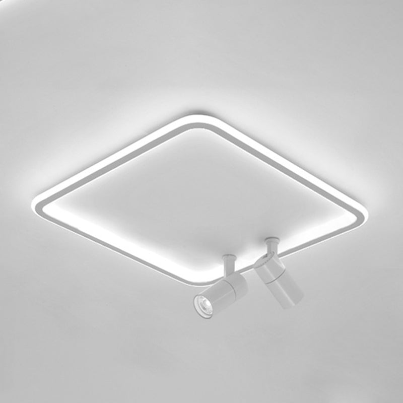 Projecteur de plafond affleurant pour salon, cadre en aluminium blanc, luminaire sur rail LED
