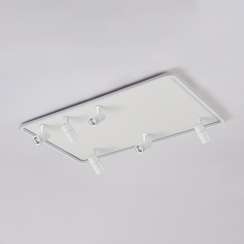 Projecteur de plafond affleurant pour salon, cadre en aluminium blanc, luminaire sur rail LED