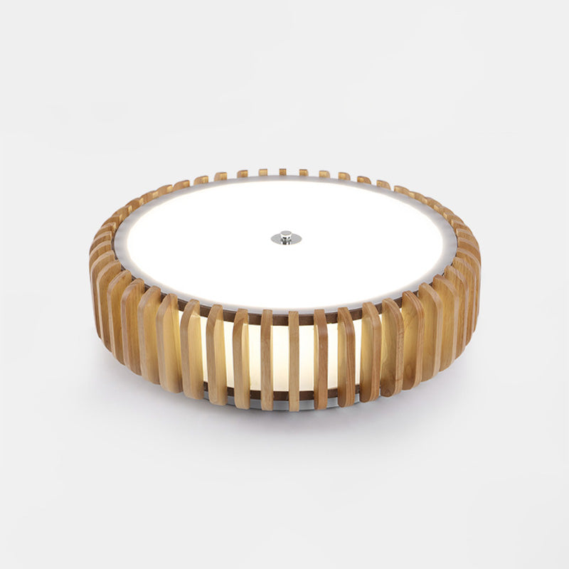 Tambour Flush Mount Ceiling Lighting Fixture Asian 1-Light Flushmount Ceiling Lamp with Acrylic Shade