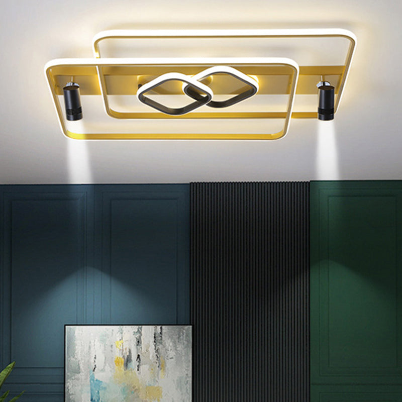 Projecteur de plafond affleurant pour salon, cadre en aluminium, luminaire sur rail LED