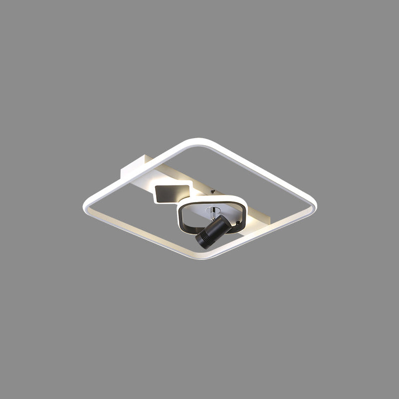 Projecteur de plafond affleurant pour salon, cadre en aluminium, luminaire sur rail LED