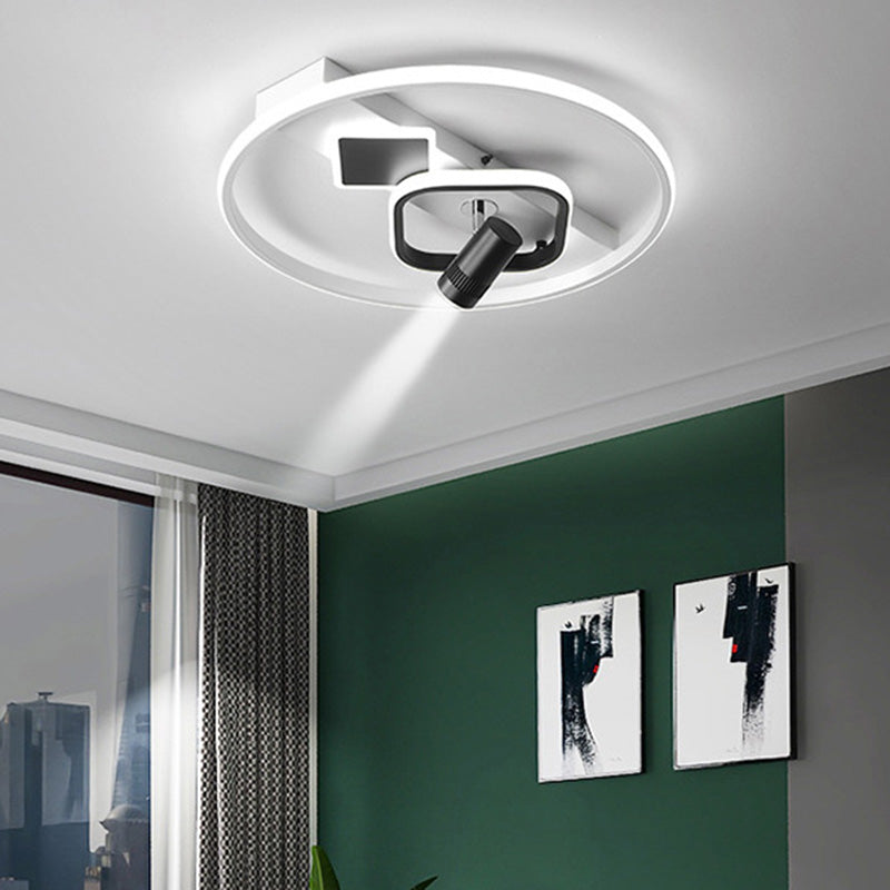 Projecteur de plafond affleurant pour salon, cadre en aluminium, luminaire sur rail LED