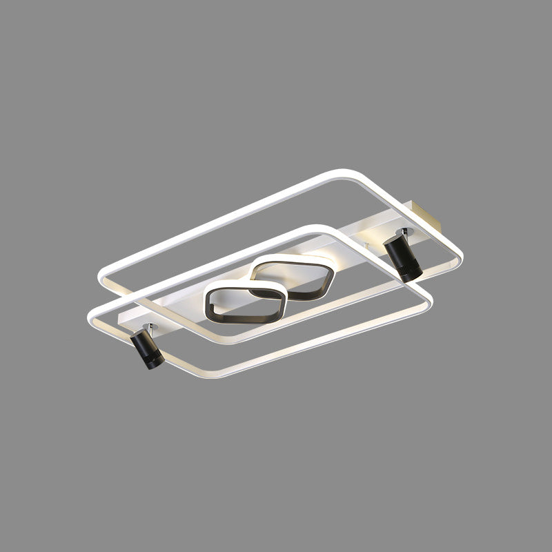 Projecteur de plafond affleurant pour salon, cadre en aluminium, luminaire sur rail LED