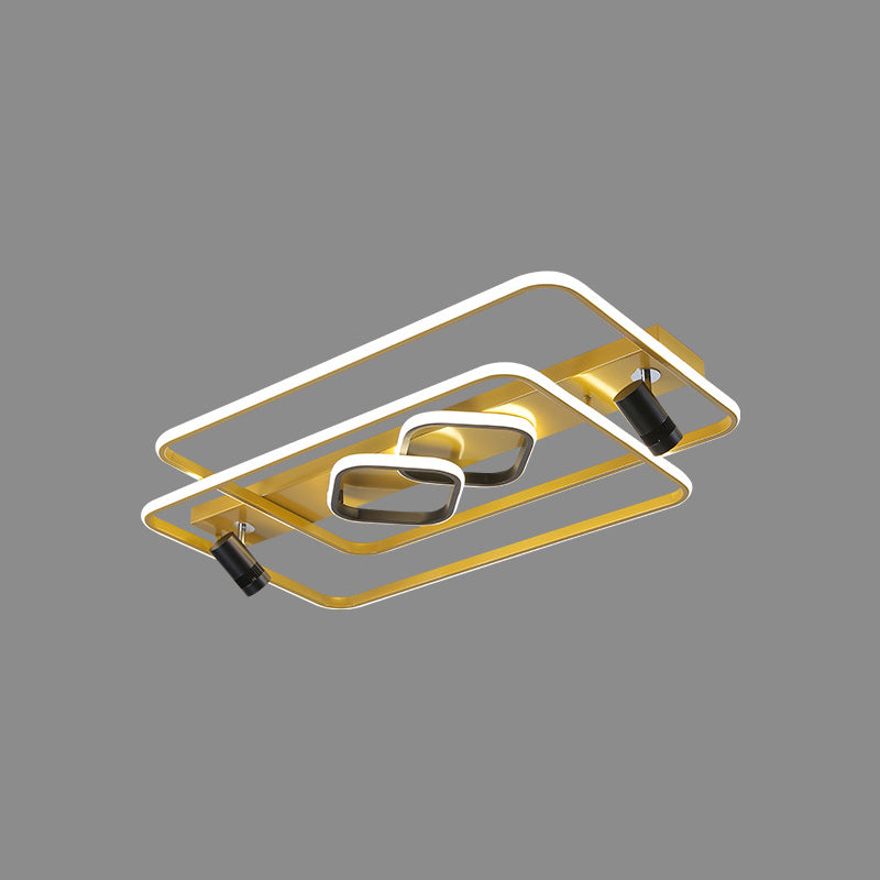 Projecteur de plafond affleurant pour salon, cadre en aluminium, luminaire sur rail LED