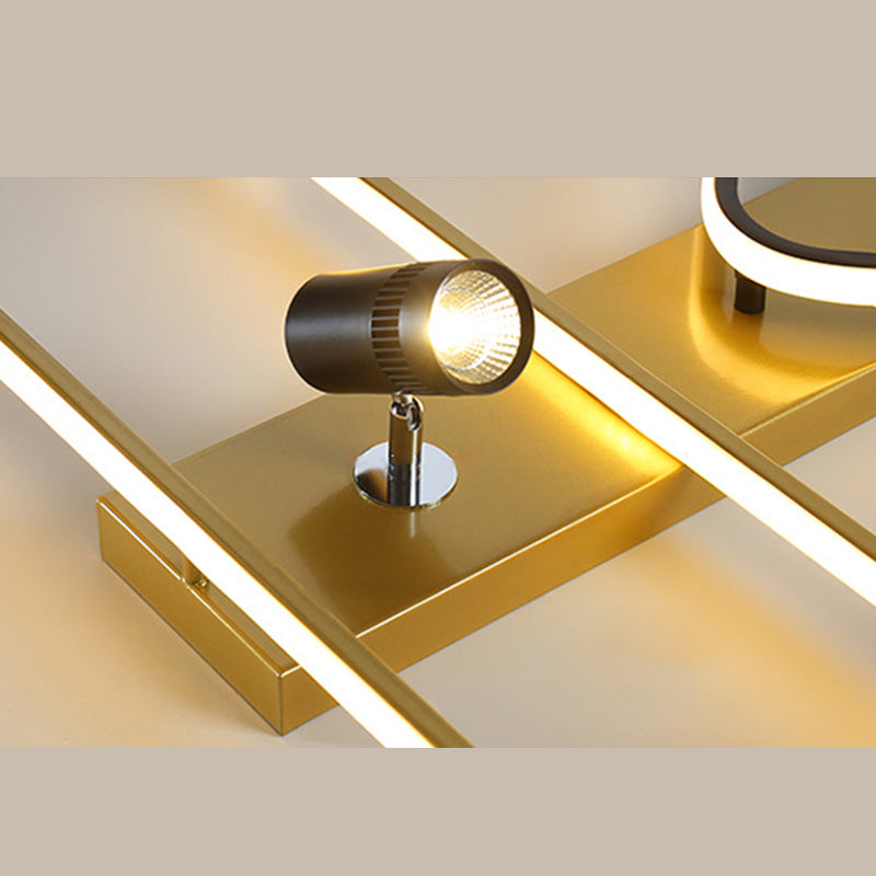 Projecteur de plafond affleurant pour salon, cadre en aluminium, luminaire sur rail LED