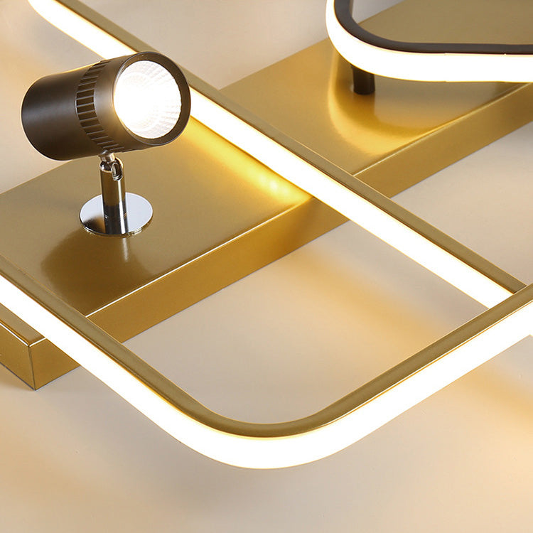 Projecteur de plafond affleurant pour salon, cadre en aluminium, luminaire sur rail LED