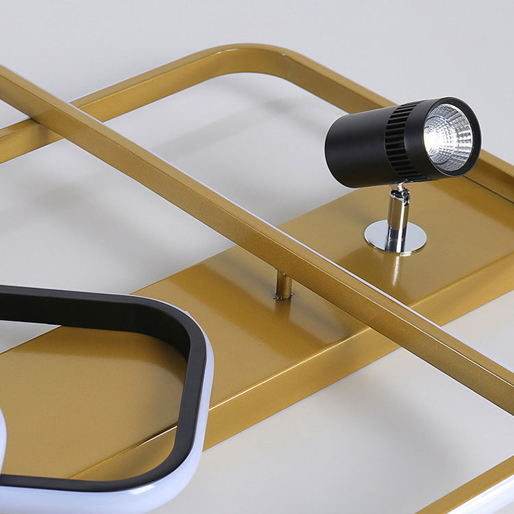 Projecteur de plafond affleurant pour salon, cadre en aluminium, luminaire sur rail LED