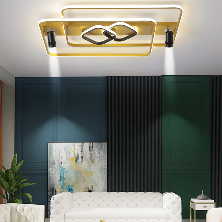 Projecteur de plafond affleurant pour salon, cadre en aluminium, luminaire sur rail LED