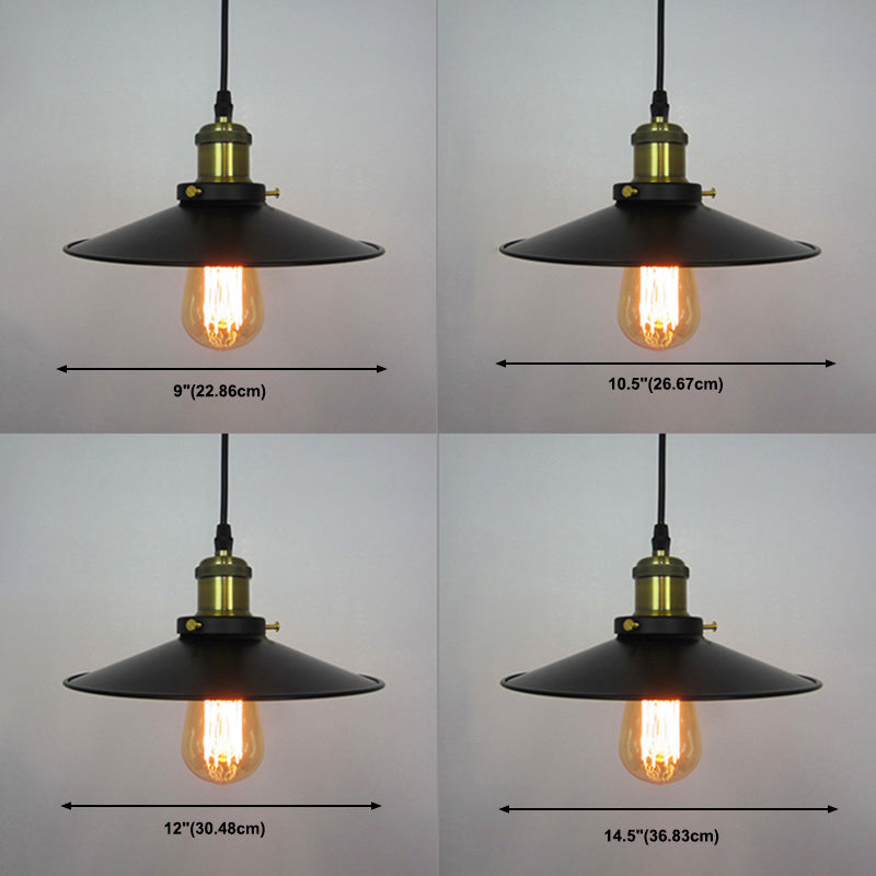 Industrial Style Pendant Light Fixtures with Metal Shade for Living Room Coffee Shop