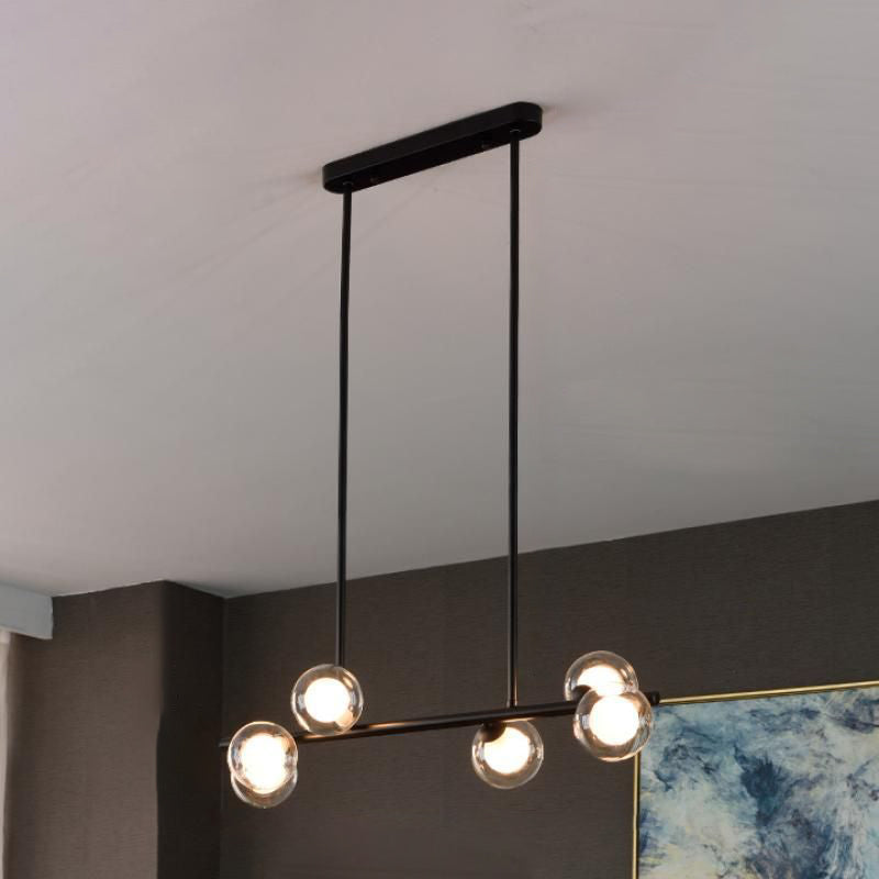 Sphere Island Chandelier Light Simplicity Style Glass Dinning Room Island Light Fixture