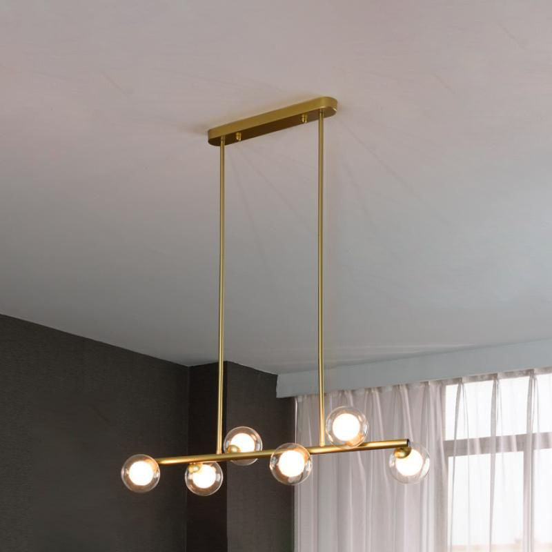 Sphere Island Chandelier Light Simplicity Style Glass Dinning Room Island Light Fixture