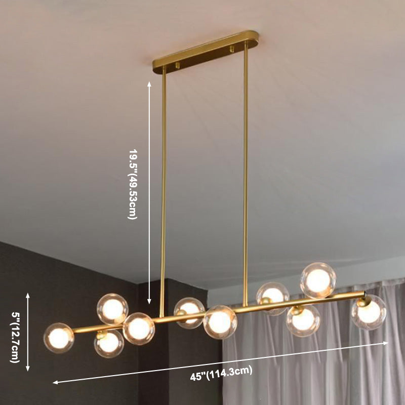 Sphere Island Chandelier Light Simplicity Style Glass Dinning Room Island Light Fixture