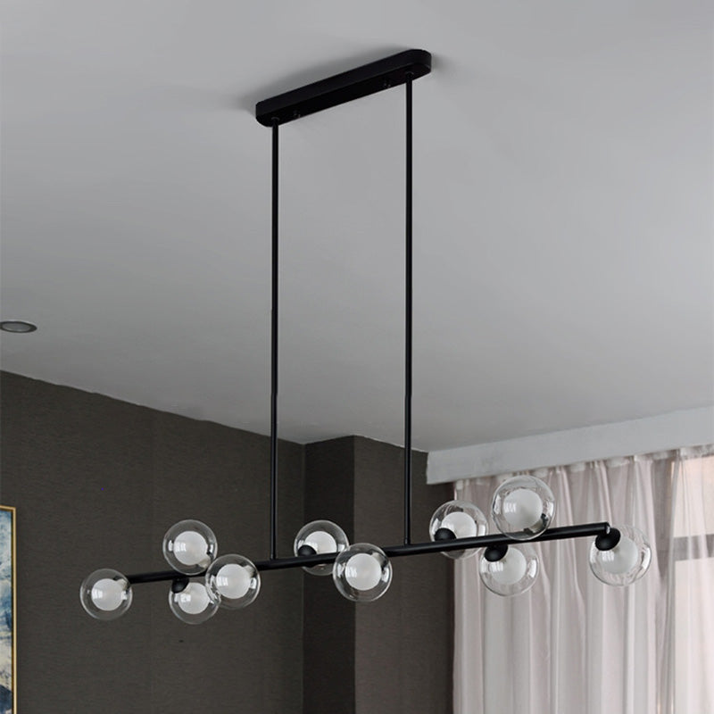 Sphere Island Chandelier Light Simplicity Style Glass Dinning Room Island Light Fixture