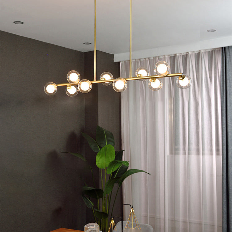 Sphere Island Chandelier Light Simplicity Style Glass Dinning Room Island Light Fixture