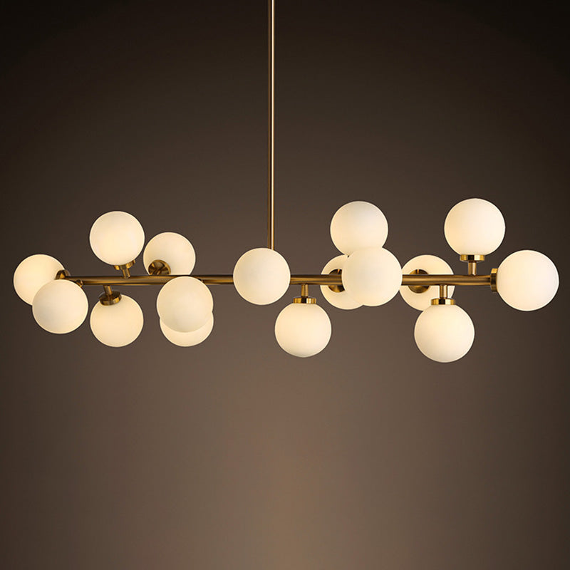 Luce a soffitto sferico dell'isola contemporanea in vetro oro isola a sospensione Luce