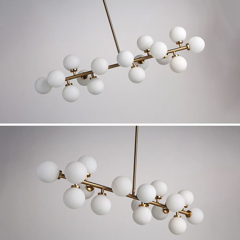 Luce a soffitto sferico dell'isola contemporanea in vetro oro isola a sospensione Luce