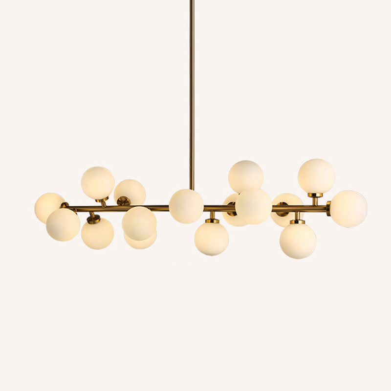 Spherical Island Ceiling Light Contemporary Style Glass Gold Island Pendant Light