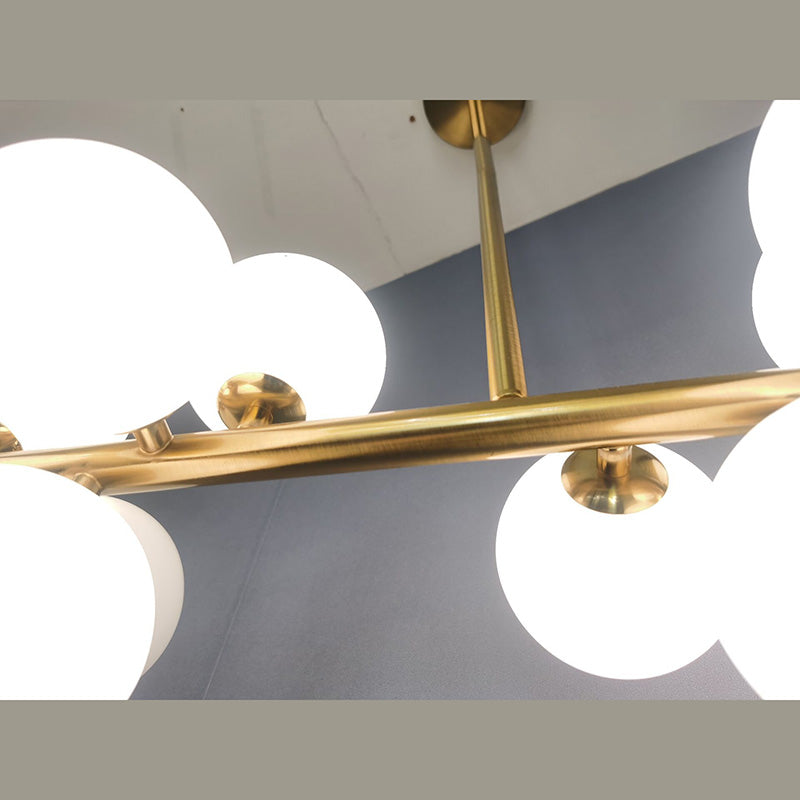 Luce a soffitto sferico dell'isola contemporanea in vetro oro isola a sospensione Luce