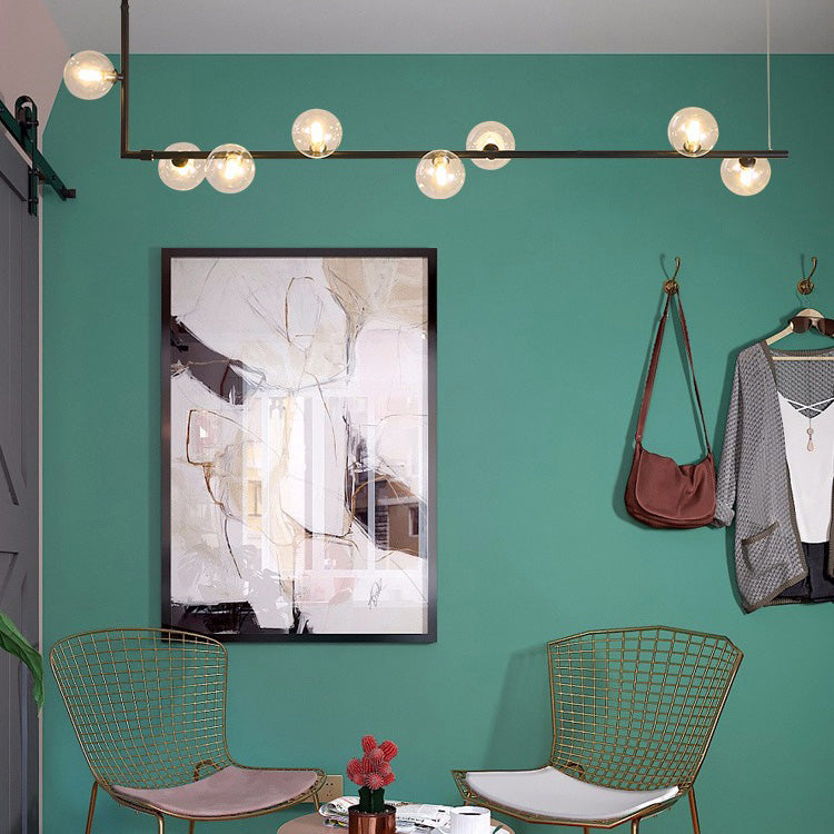 Globe Glass Island Pendant Light Minimalist Style Island Ceiling Light for Dinning Room