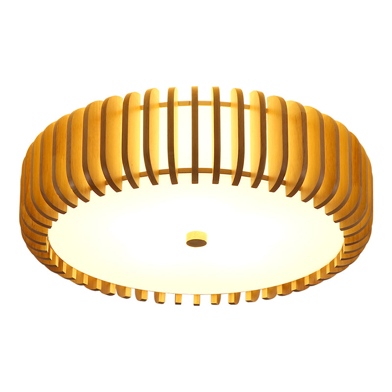 Drum Flush Mount Lighting Fixture Asian 1-Light Flushmount Ceiling Lamp with Acrylic Shade