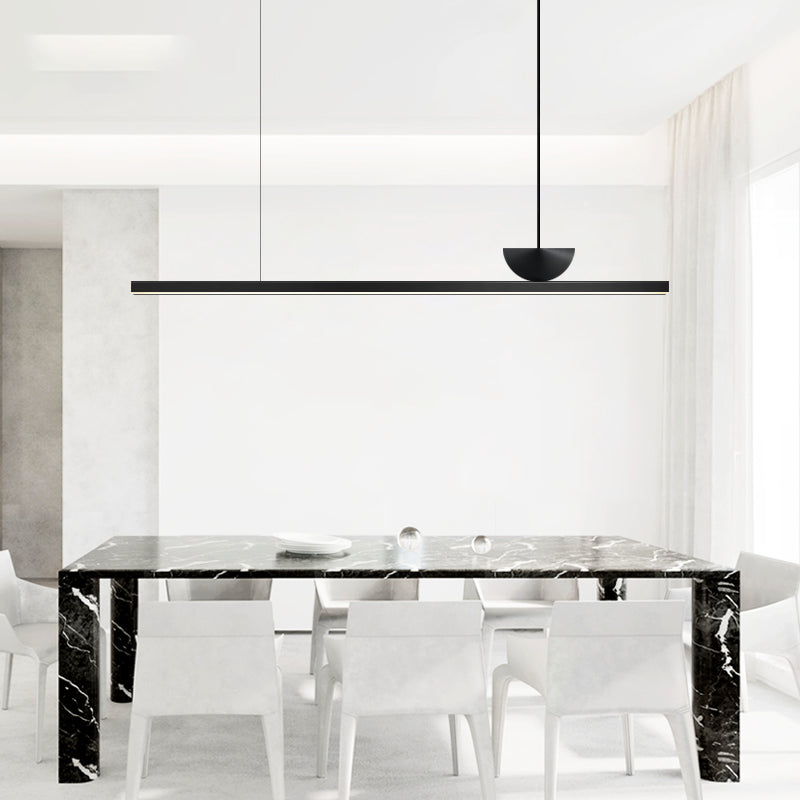 Illuminazione dell'isola contemporanea illuminazione isola lineare lampada lampadario