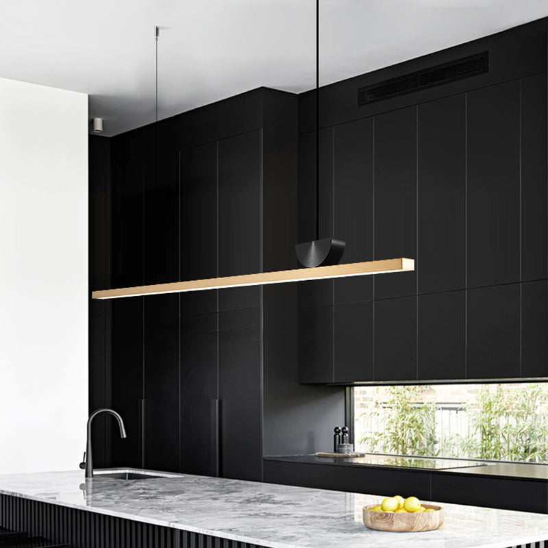 Illuminazione dell'isola contemporanea illuminazione isola lineare lampada lampadario