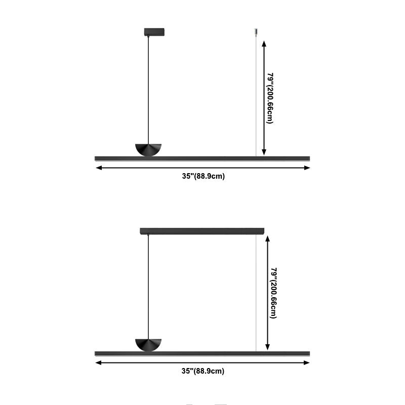 Illuminazione dell'isola contemporanea illuminazione isola lineare lampada lampadario