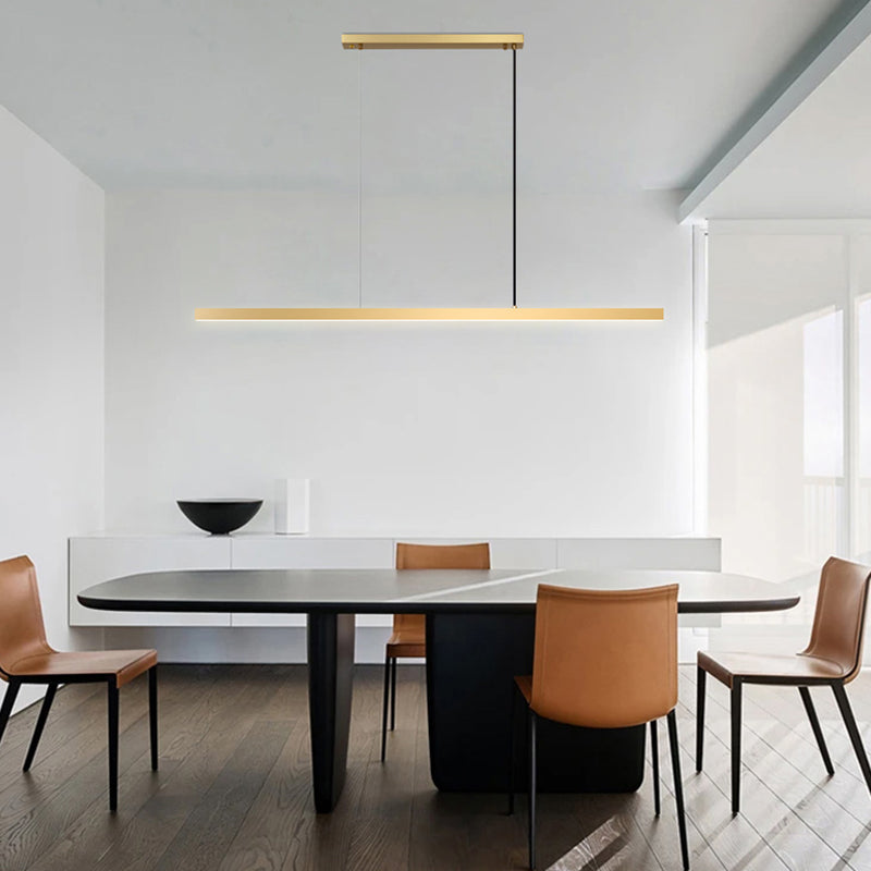 Lampada dell'isola a ciondolo lineare Lampada dell'isola lampadario di illuminazione moderna