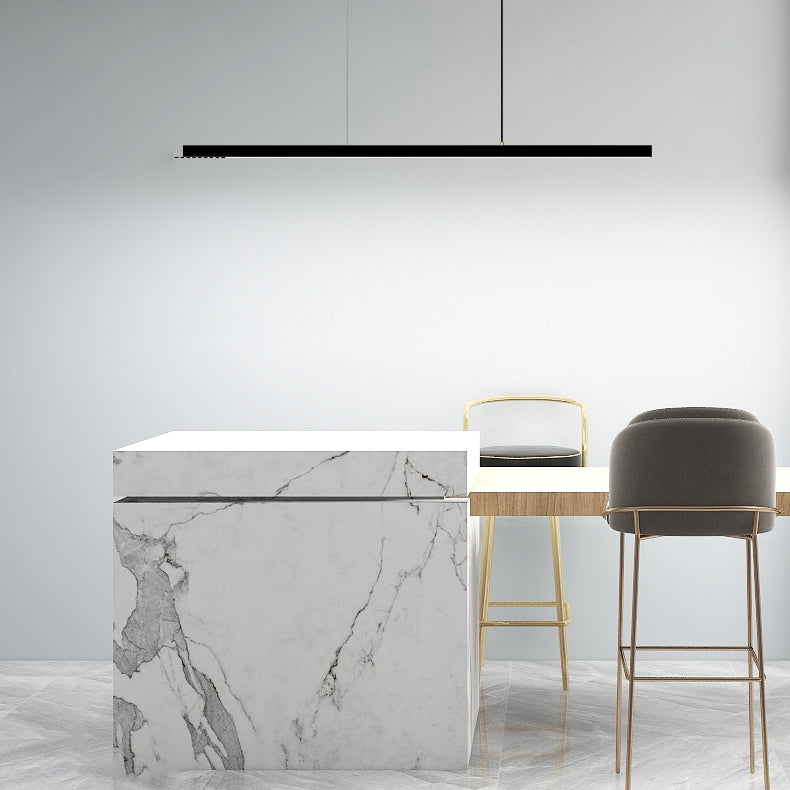 Lampada dell'isola a ciondolo lineare Lampada dell'isola lampadario di illuminazione moderna