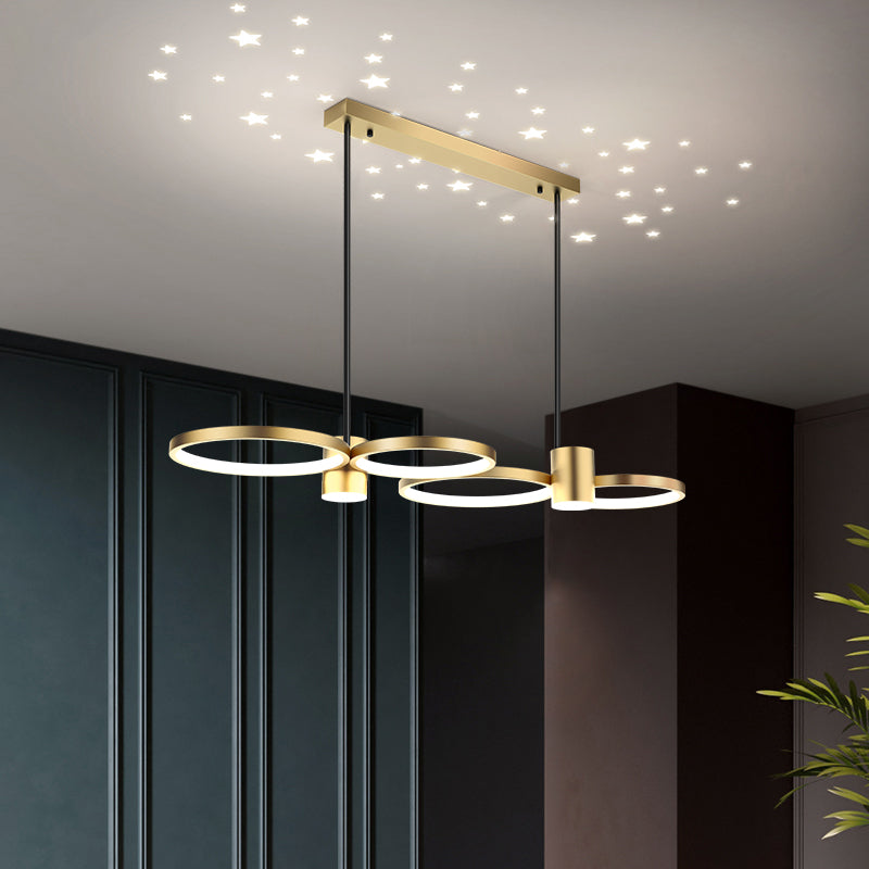 Luci a sospensione moderna a sospensione a sospensione lineare Fissature del lampadario