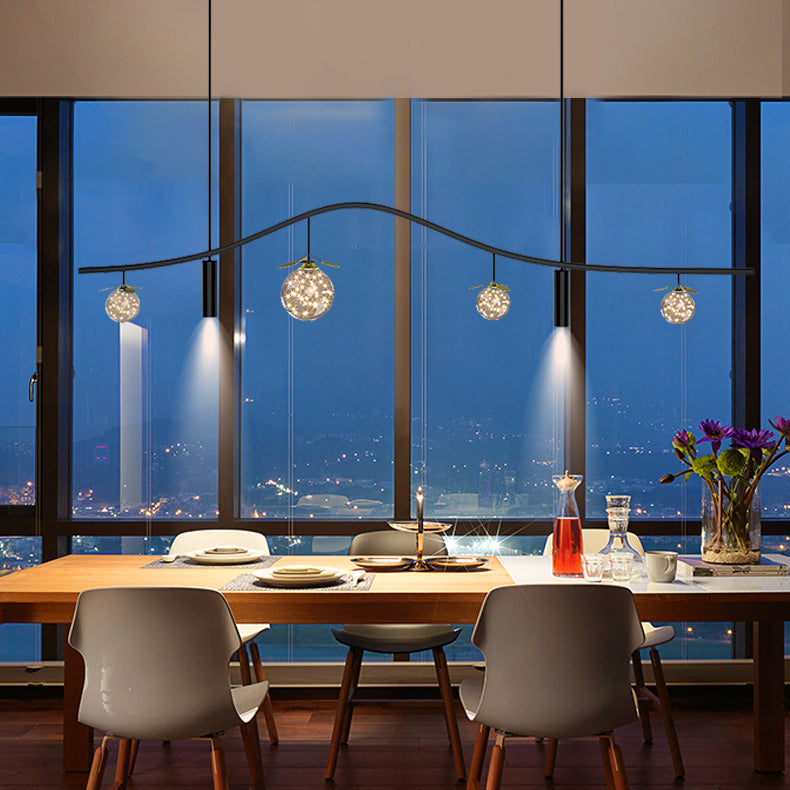 Moderne hangluchting voor Kijkeiland Globe Chandelier Island Lighting Ideas
