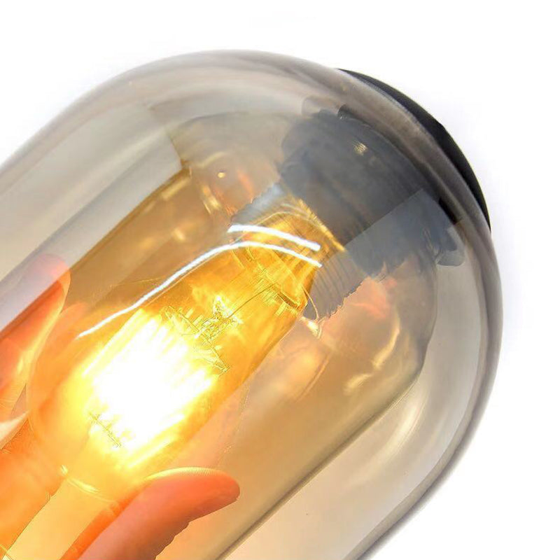 Lampada a parete di ferro da parete a campana di lusso moderna con doppia tonalità di vetro