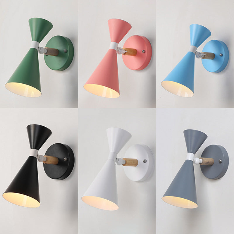 Modern Wall Lights Double Cone-Shaped Wall Sconces Metal 1 Light Sconce Light