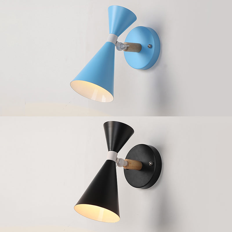 Modern Wall Lights Double Cone-Shaped Wall Sconces Metal 1 Light Sconce Light