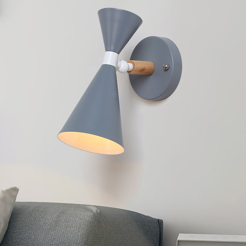 Modern Wall Lights Double Cone-Shaped Wall Sconces Metal 1 Light Sconce Light