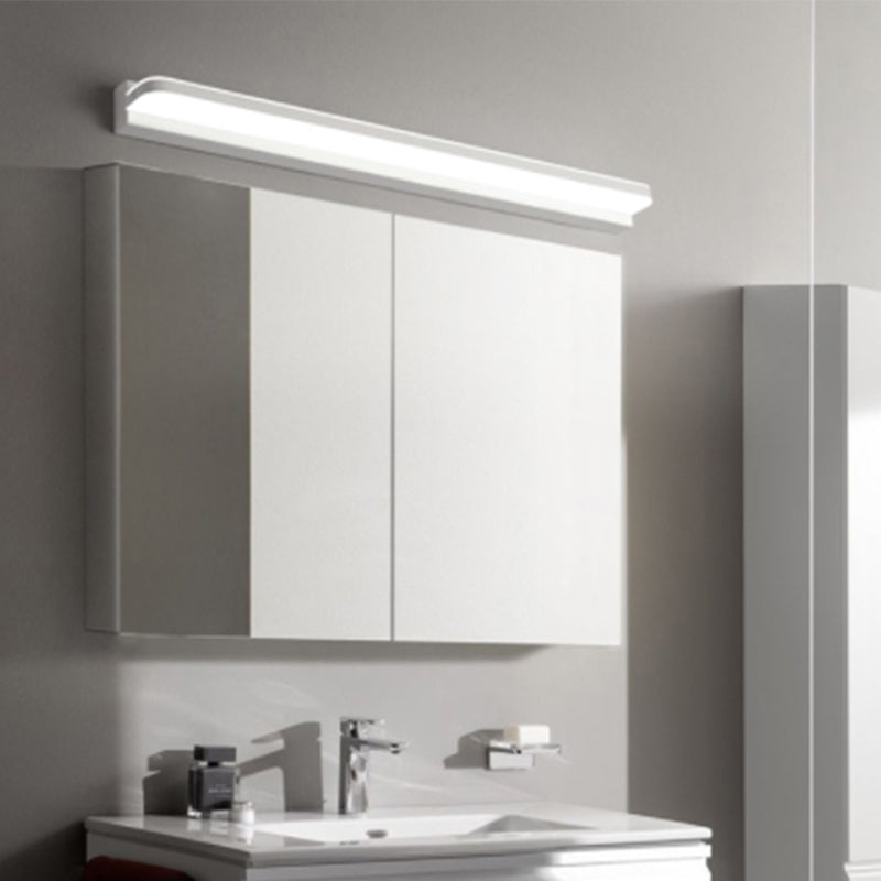 Acconde da muro di tonalità lineare a 1 luce moderna moderna illuminazione da parete specchio in stile semplice in bianco