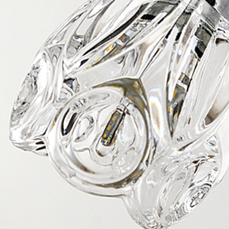 Multi-Lights Unique Shade Wall Sconce Modern Simple Mirror Mirror Crystal Mury Lighting in Silver