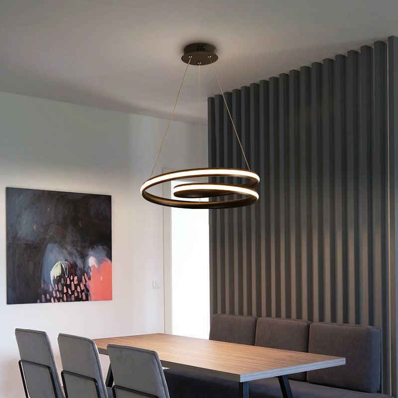 Modern Minimalist LED LED Light Light Alluminio Lampada appesa lineare con ombra acrilica