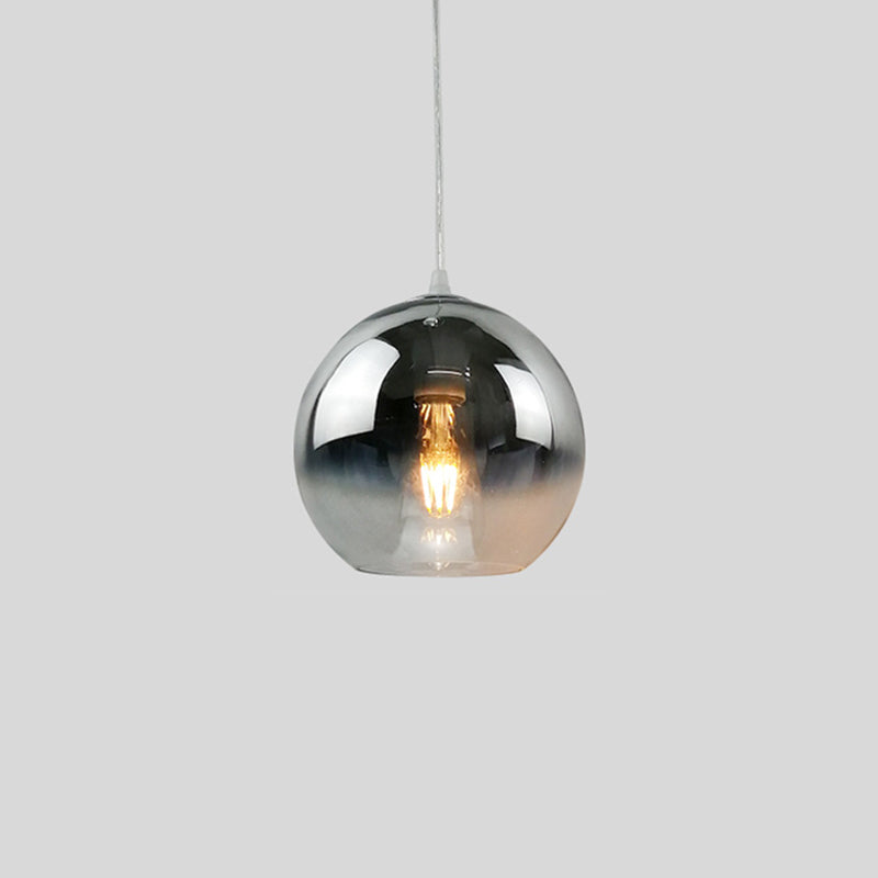 Glass Globe Single Hanging Lamp in Modern Artistic Style Wrought Iron Indoor Pendant Light