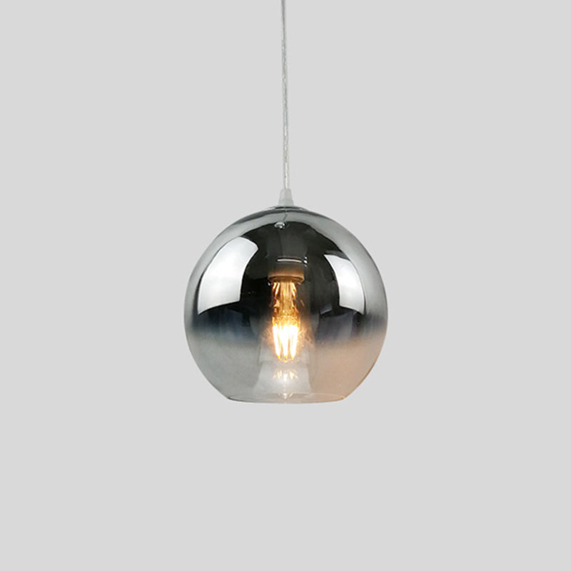 Glass Globe Single Hanging Lamp in Modern Artistic Style Wrought Iron Indoor Pendant Light