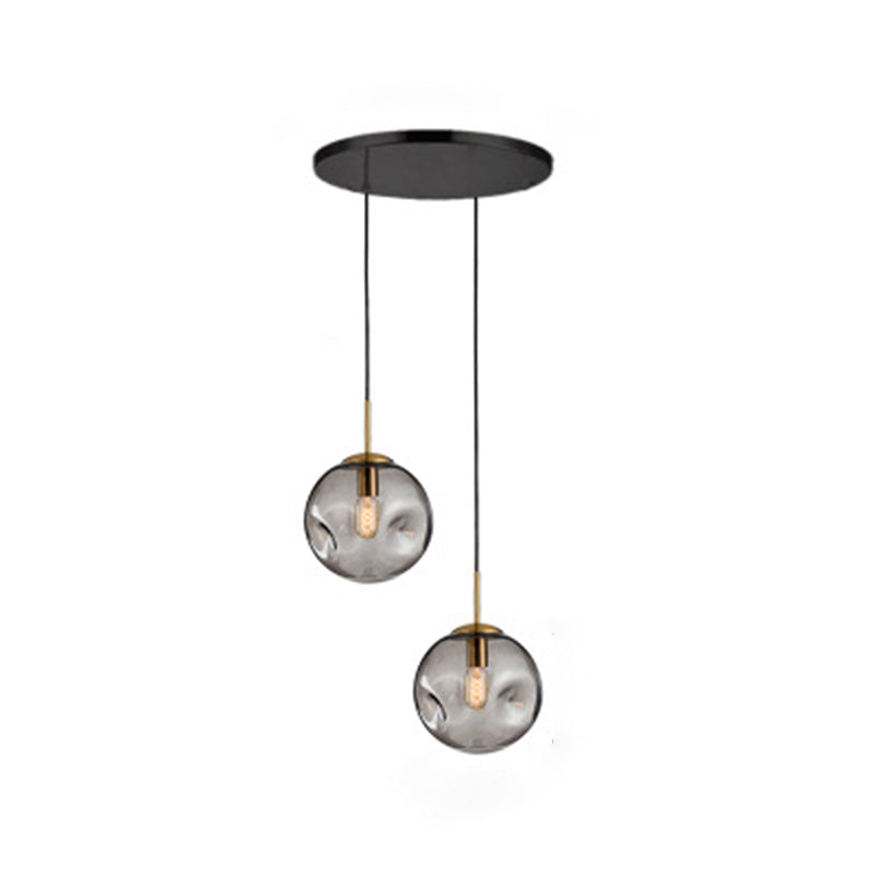 Moderne künstlerische Innenhängung Hängende Lampe mit Schmiedeeisen -Globus mit Glasschatten