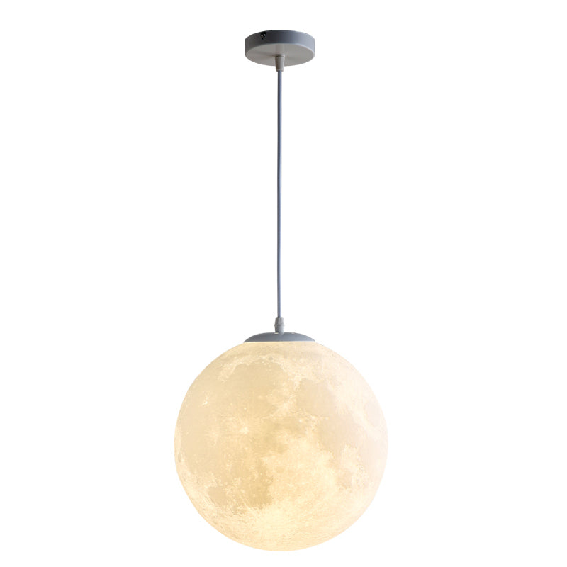 Globe Acrylic Hanging Light, Simple Moon Shade Hanging Lamp for Bedroom
