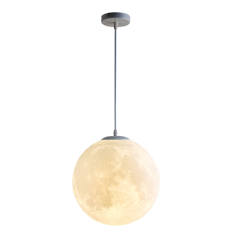 Globe Acrylic Hanging Light, Simple Moon Shade Hanging Lamp for Bedroom